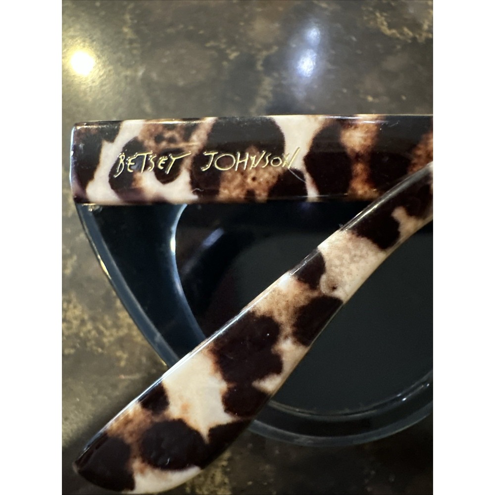Betsey Johnson Womens Cat Eye Sunglasses Black Leopard Print UV Protection